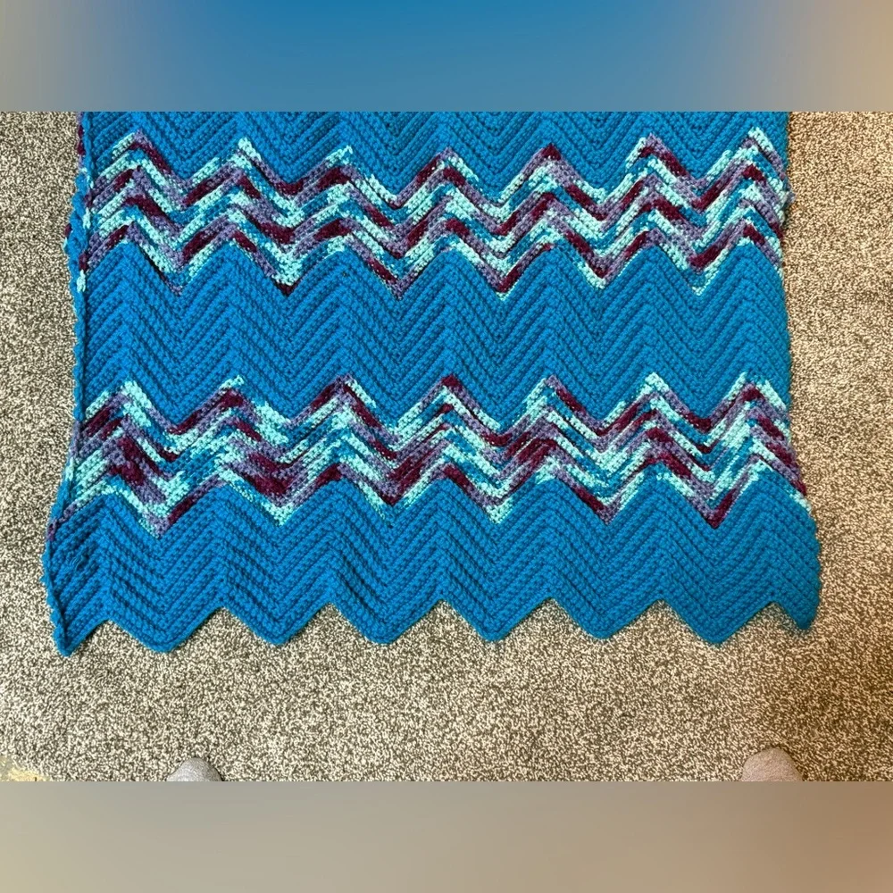 New Handcrafted 86 x 32 Afghan multicolored.
